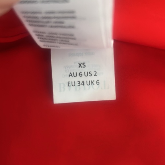 NWT Bardot Red Long Sleeve Ruffle Trim Mini Dress Size XS US 2. - Picture 9 of 12